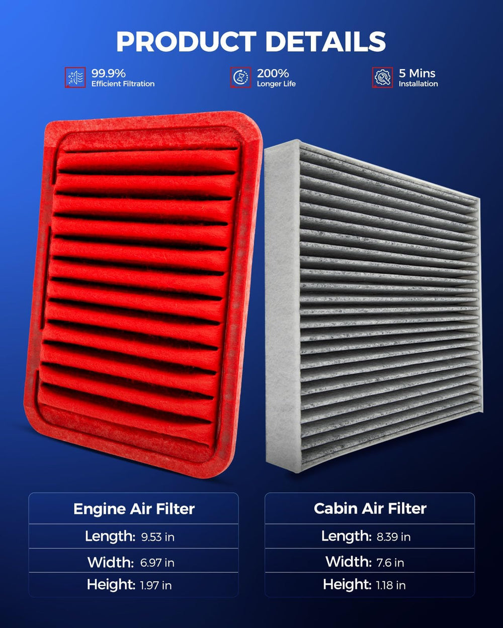 KAX cabin filter close view showing activated charcoal layer for odor reduction
