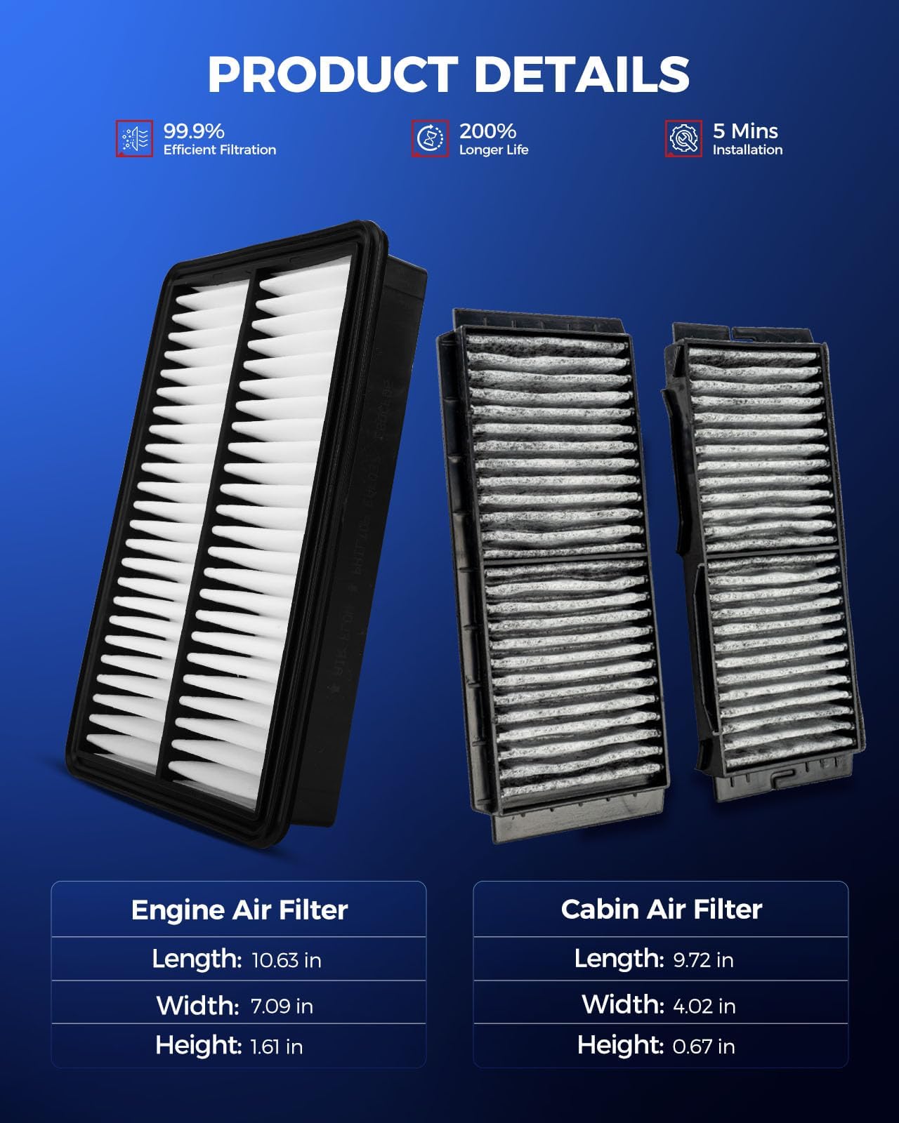 KAX cabin filter charcoal layer close-up reducing odors in the cabin