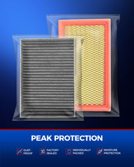 KAX cabin filter charcoal media closeup showing odor reduction effectiveness