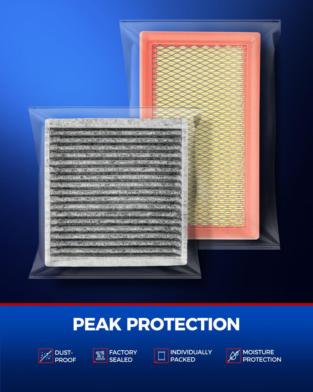 KAX filters installed in engine bay demonstrating direct-fit convenience and reliability