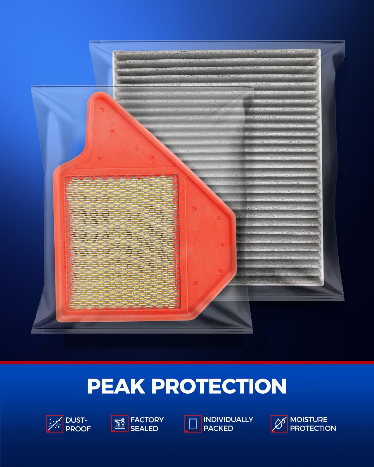 KAX engine bay with filters installed improving engine intake protection