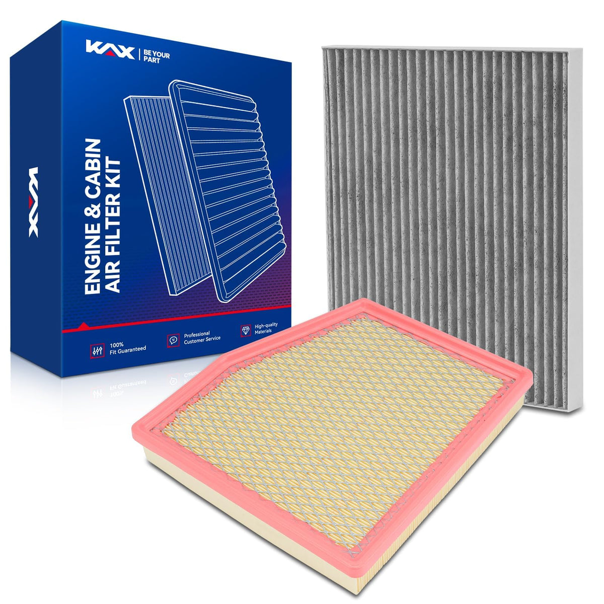 KAX front packaging showing kit and benefit of all-in-one replacement