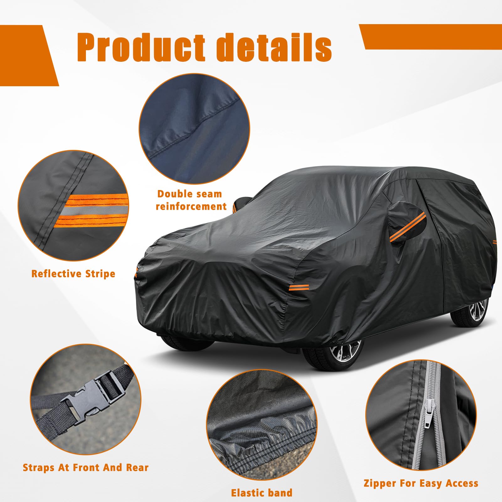 kayme detail of driver-side zipper for easy interior access