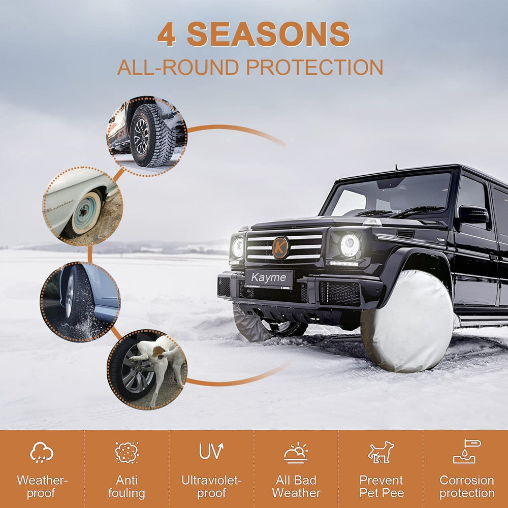 kayme installed on trailer wheel secure fit resists wind lift