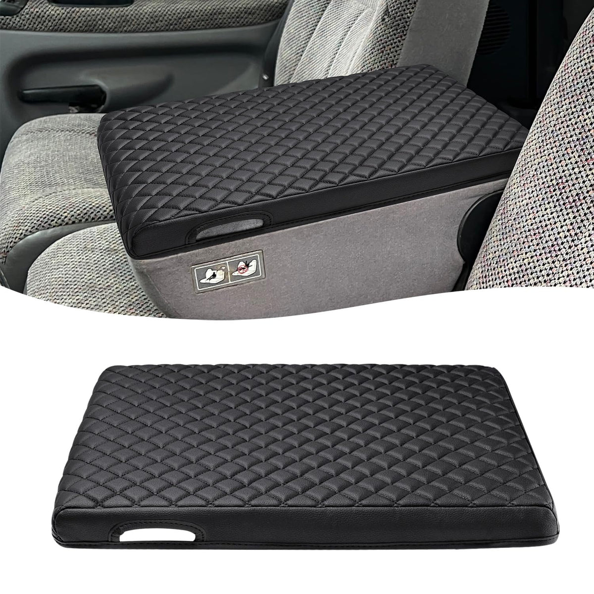 KBH front view of console cover showing clean black finish and OEM look for protection