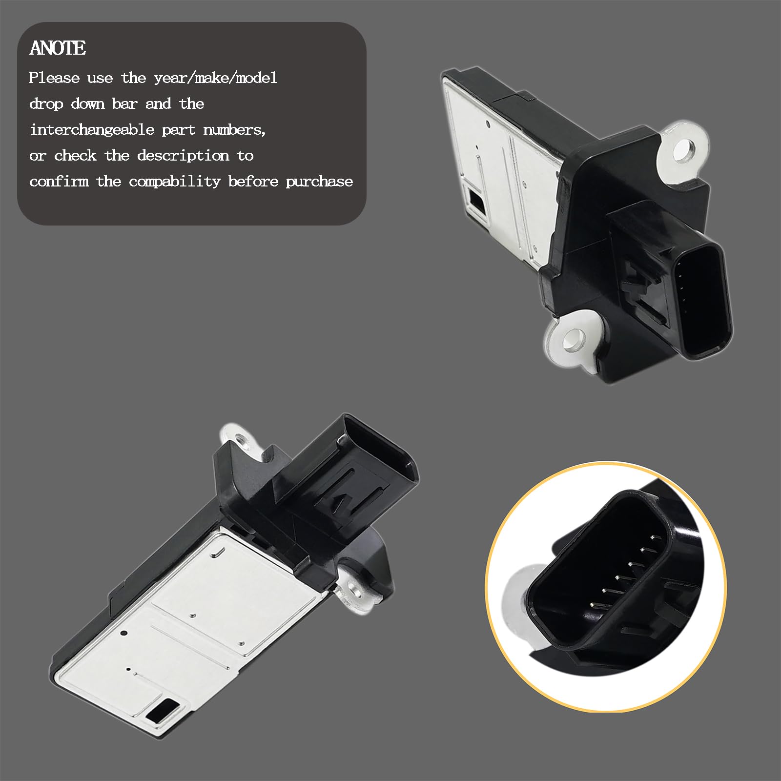 KCGLOBAL packaged MAF sensor with label indicating OEM reference numbers