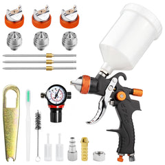KCNKCN paint gun front view showing ergonomic grip and metal finish for comfort
