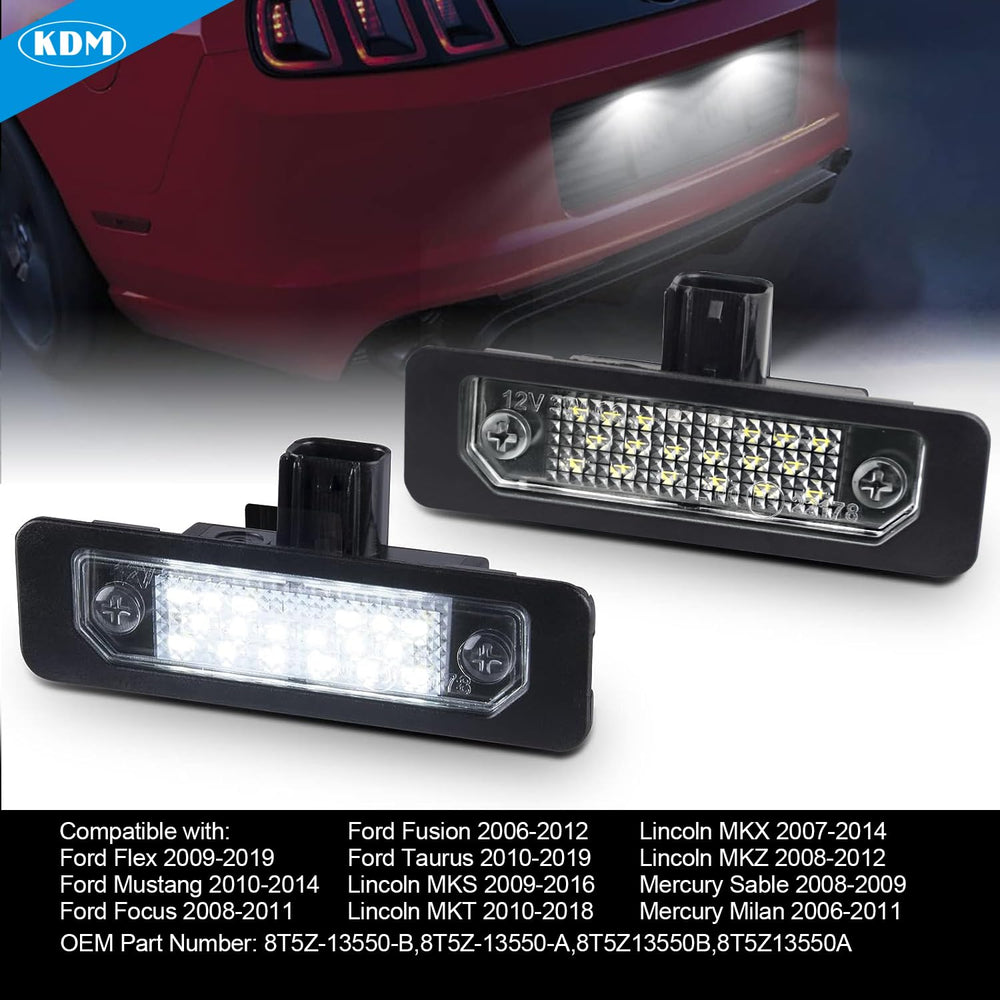 KDM lamp installed on Ford Mustang rear showcasing modern white lighting benefit