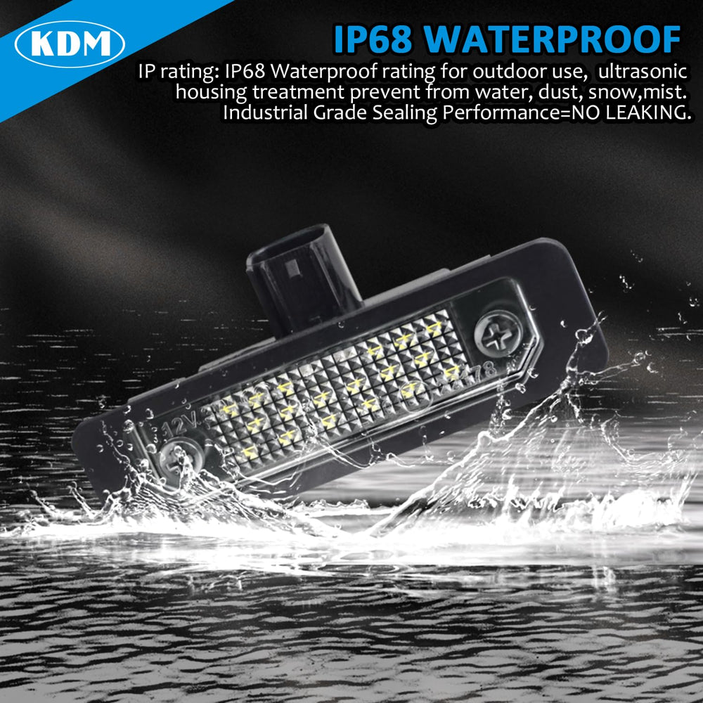 KDM lamp held in hand to show compact size and easy plug-and-play installation