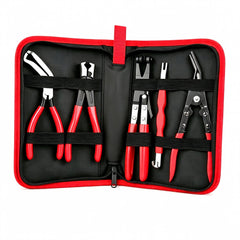 KEAIKE leather case with five disconnect pliers for organized transport