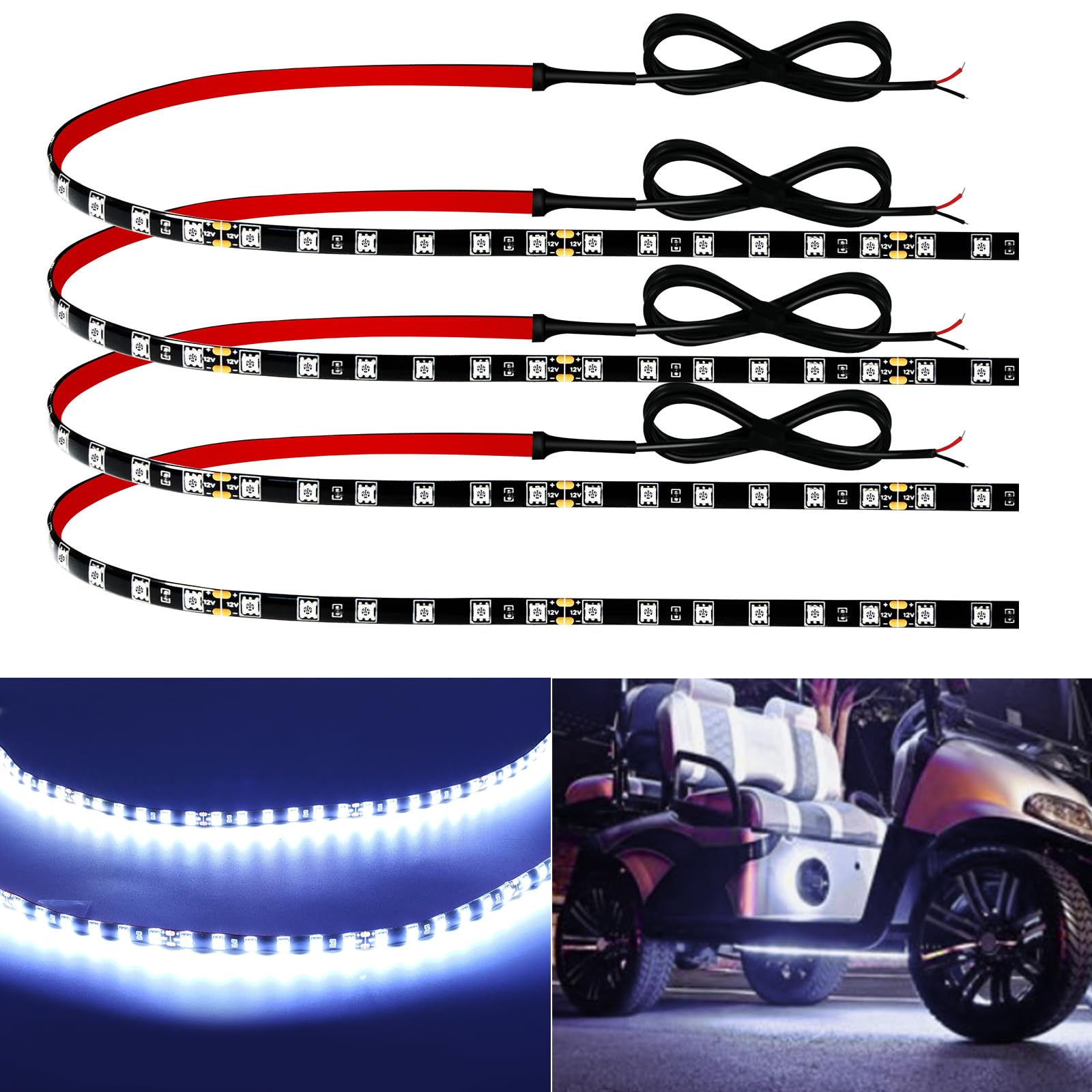 Keiurot front view of 24 inch strip showing slim profile and bright white light