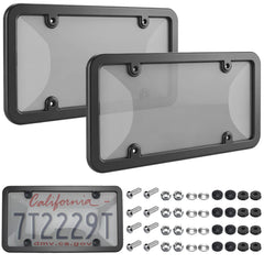 KEKTNP front view of clear license cover and frame showing full visibility benefit