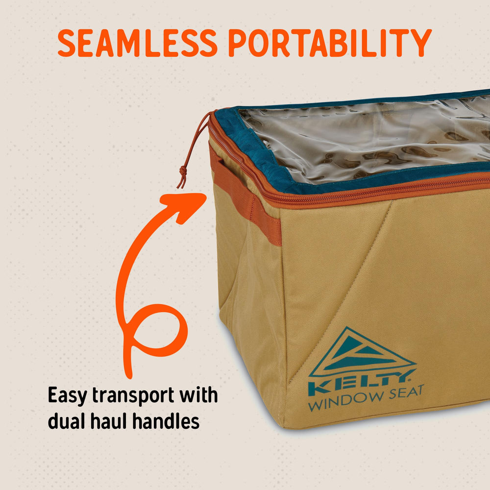 Kelty Window Seat collapsed flat for storage saves space when not in use