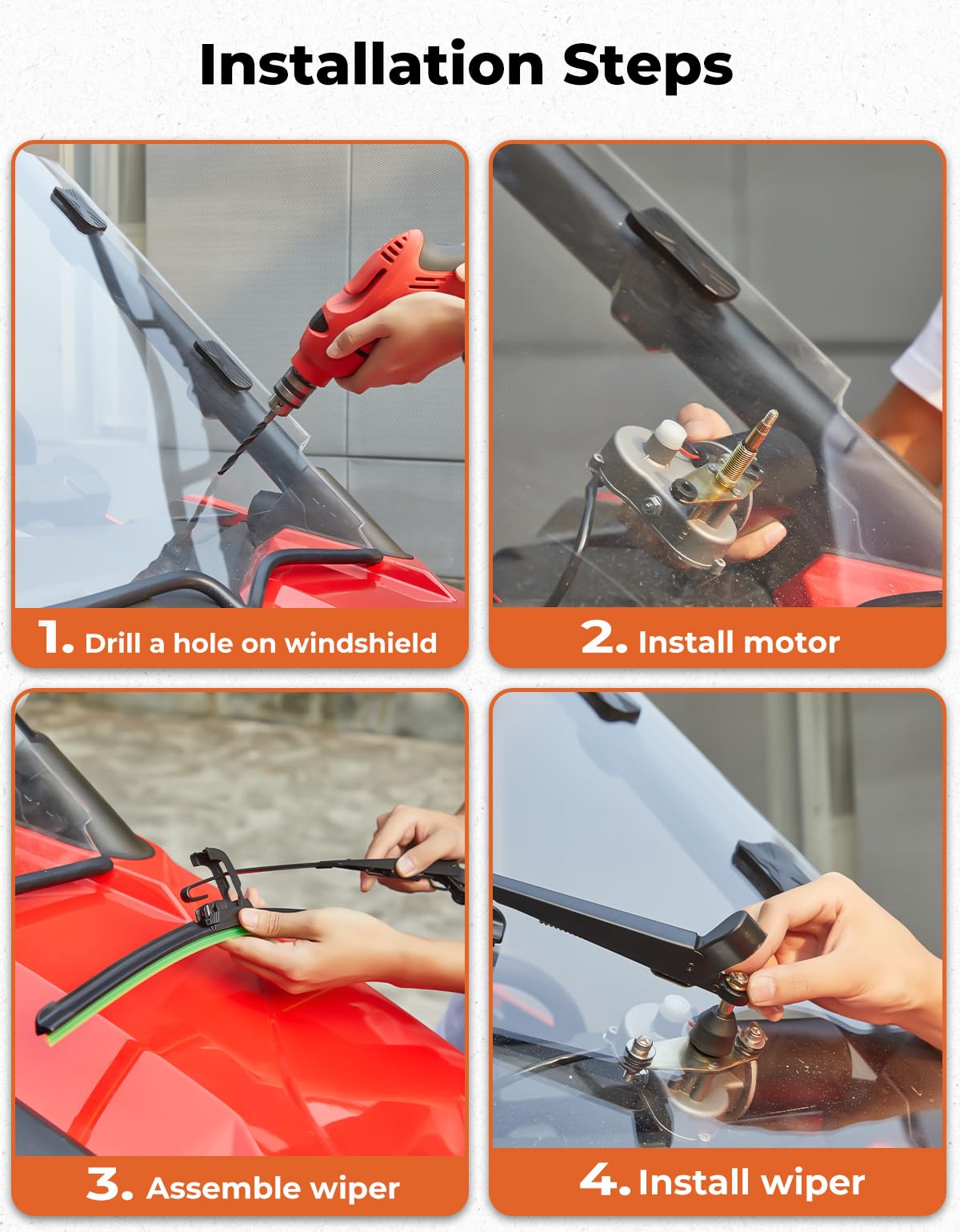 KEMIMOTO accessories and hardware layflat showing included parts for install