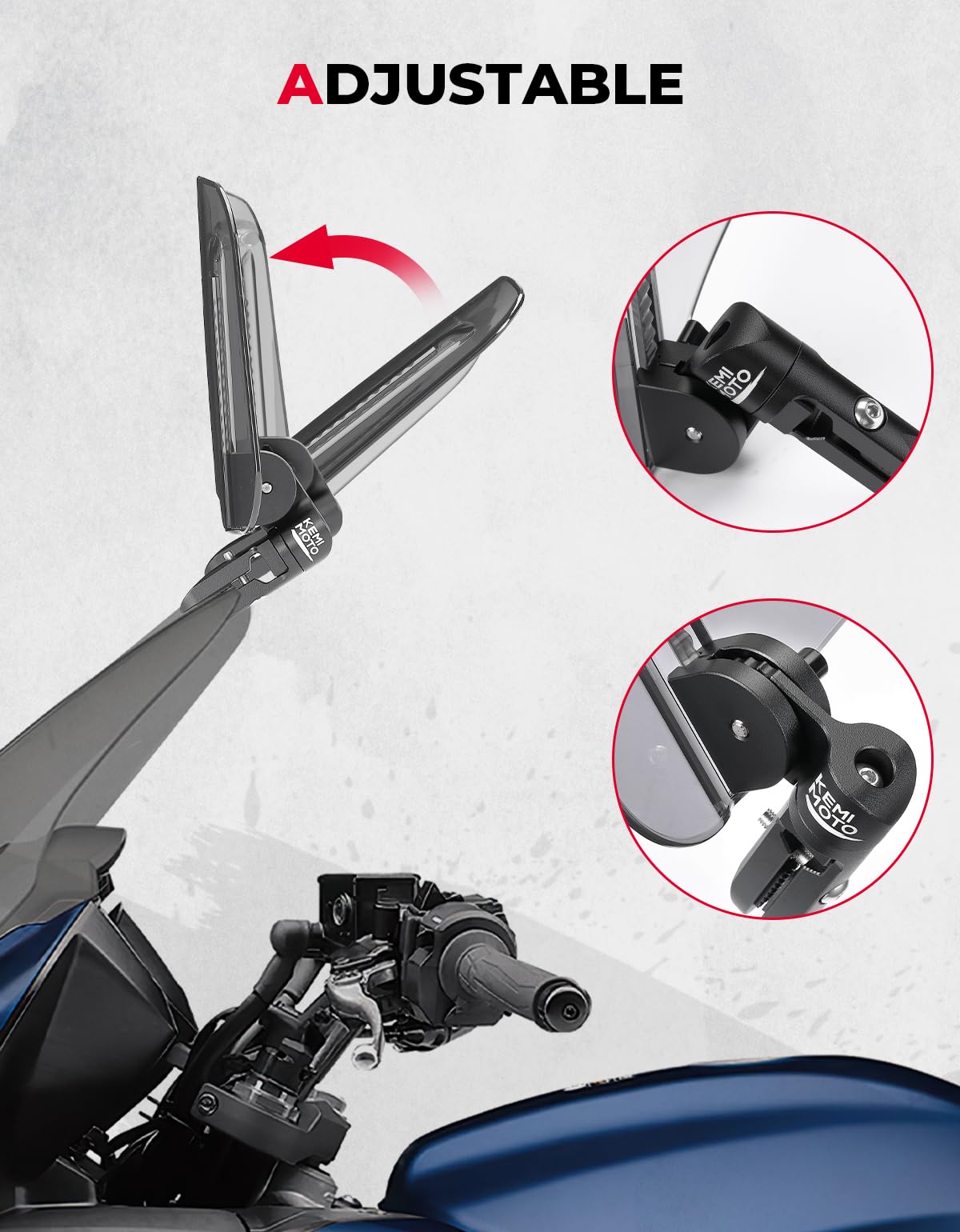 KEMIMOTO adjustable angle close-up displaying precise airflow tuning