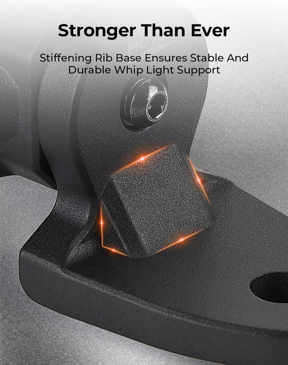KEMIMOTO angle adjustment detail showing single-bolt tilt for easy positioning benefit