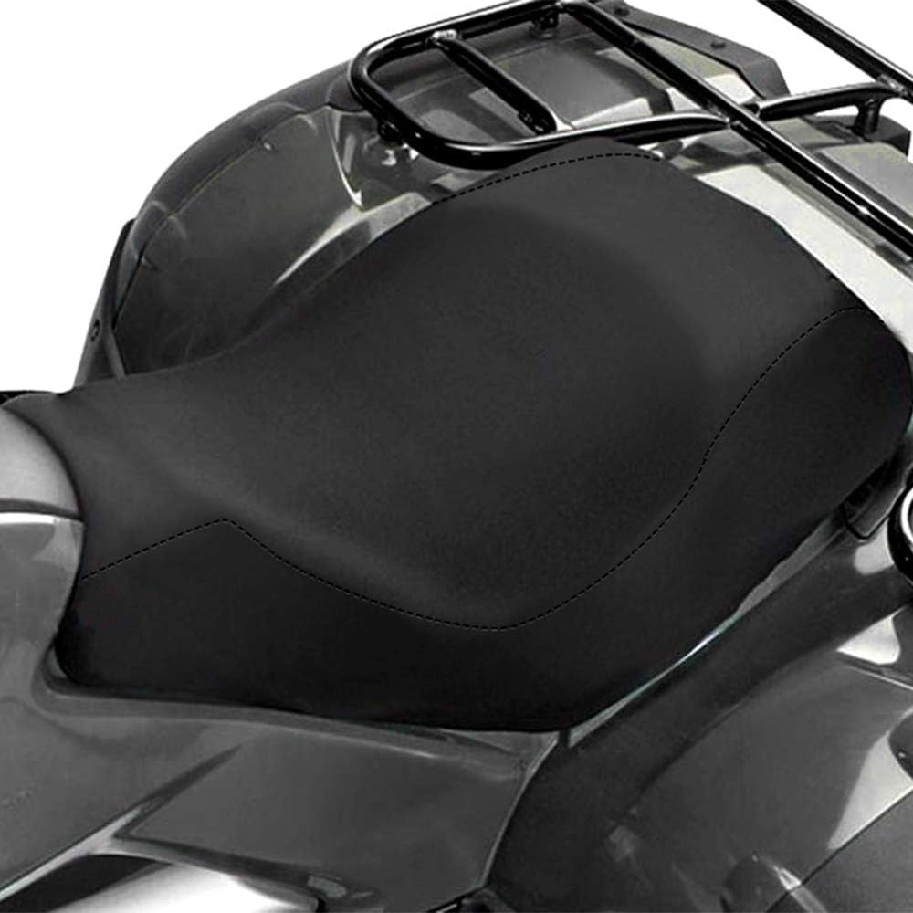 KEMIMOTO front view of black seat cover showing neat fit and protection