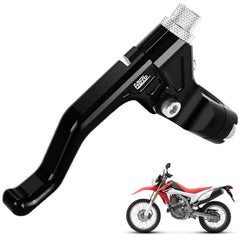 KEMIMOTO front view of black short clutch lever showing compact profile and improved control