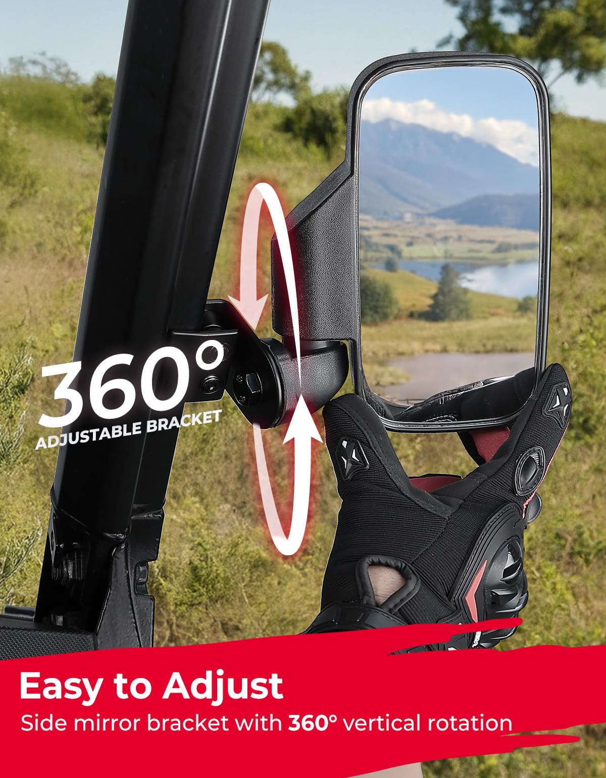 KEMIMOTO breakaway hinge folded inward to avoid damage from obstacles