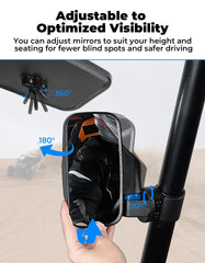 KEMIMOTO center mirror ball joint detail for fast angle adjustment
