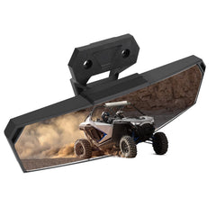 KEMIMOTO front view of center mirror showing bold leopard styling and clear sightline