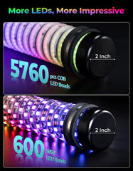 KEMIMOTO close-up of COB LED strip highlighting smooth bright ribbon lighting