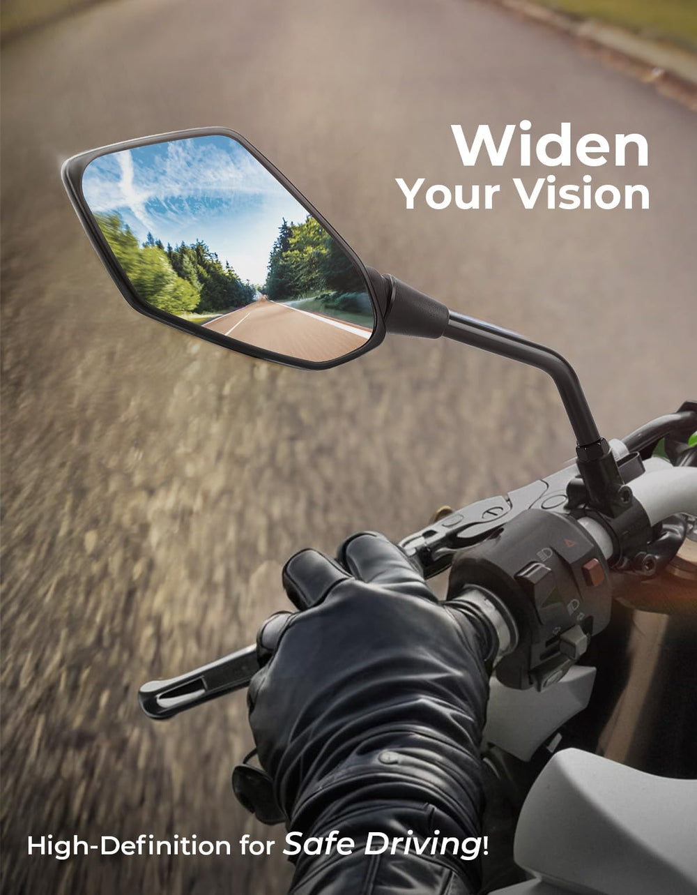 KEMIMOTO convex glass close-up showing wide-angle reflection for safer awareness
