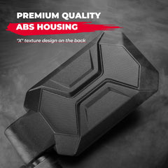 KEMIMOTO folded mirror on cage demonstrating breakaway protection benefit