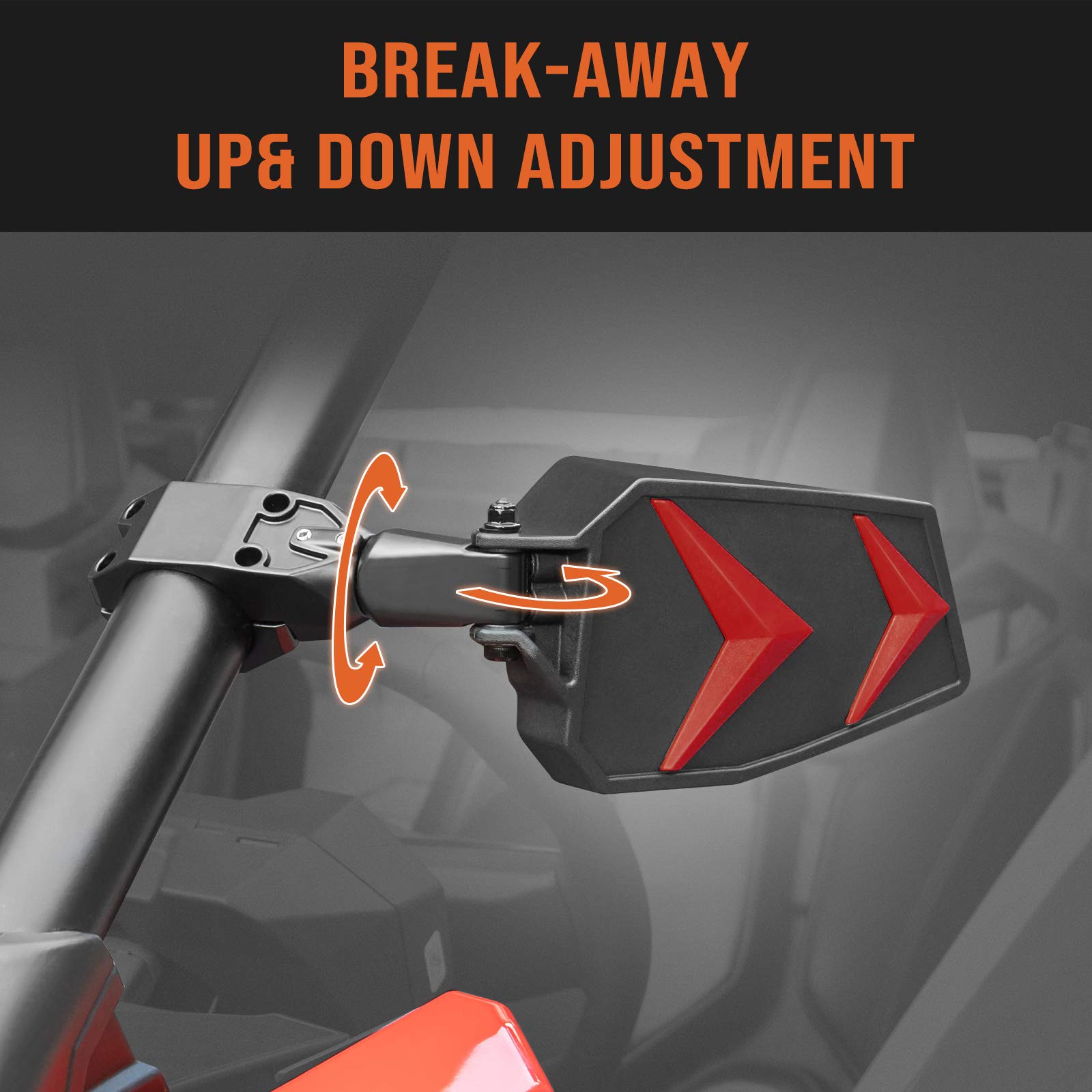 KEMIMOTO mirror folding backward on impact to protect the housing