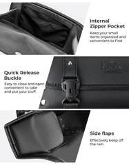 KEMIMOTO fork bag side profile highlighting slim shape and durable finish
