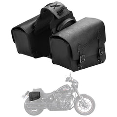 KEMIMOTO front view of saddlebags showing neat profile and added storage benefit