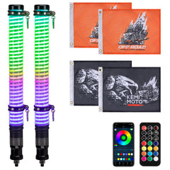 KEMIMOTO front packaging showing dual 2ft whips and accessories for quick setup