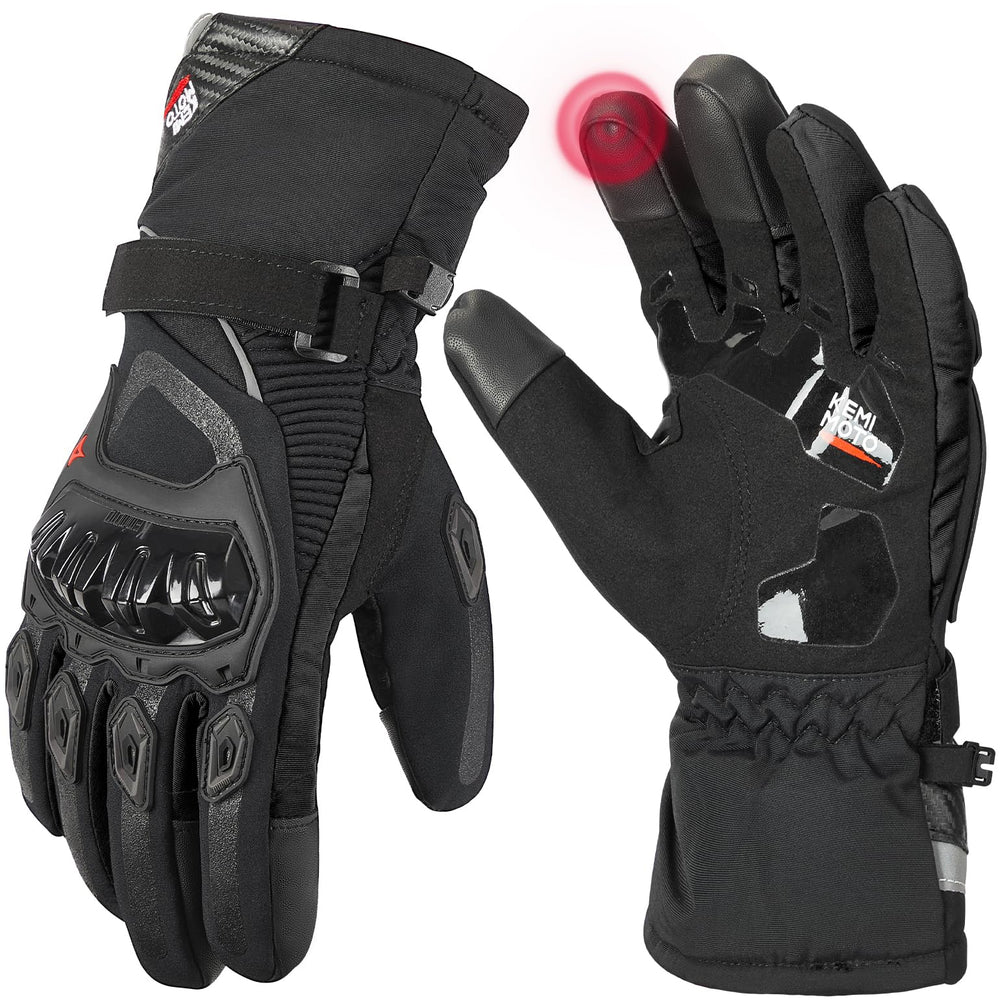 KEMIMOTO front view black XL gloves showing overall design and protection