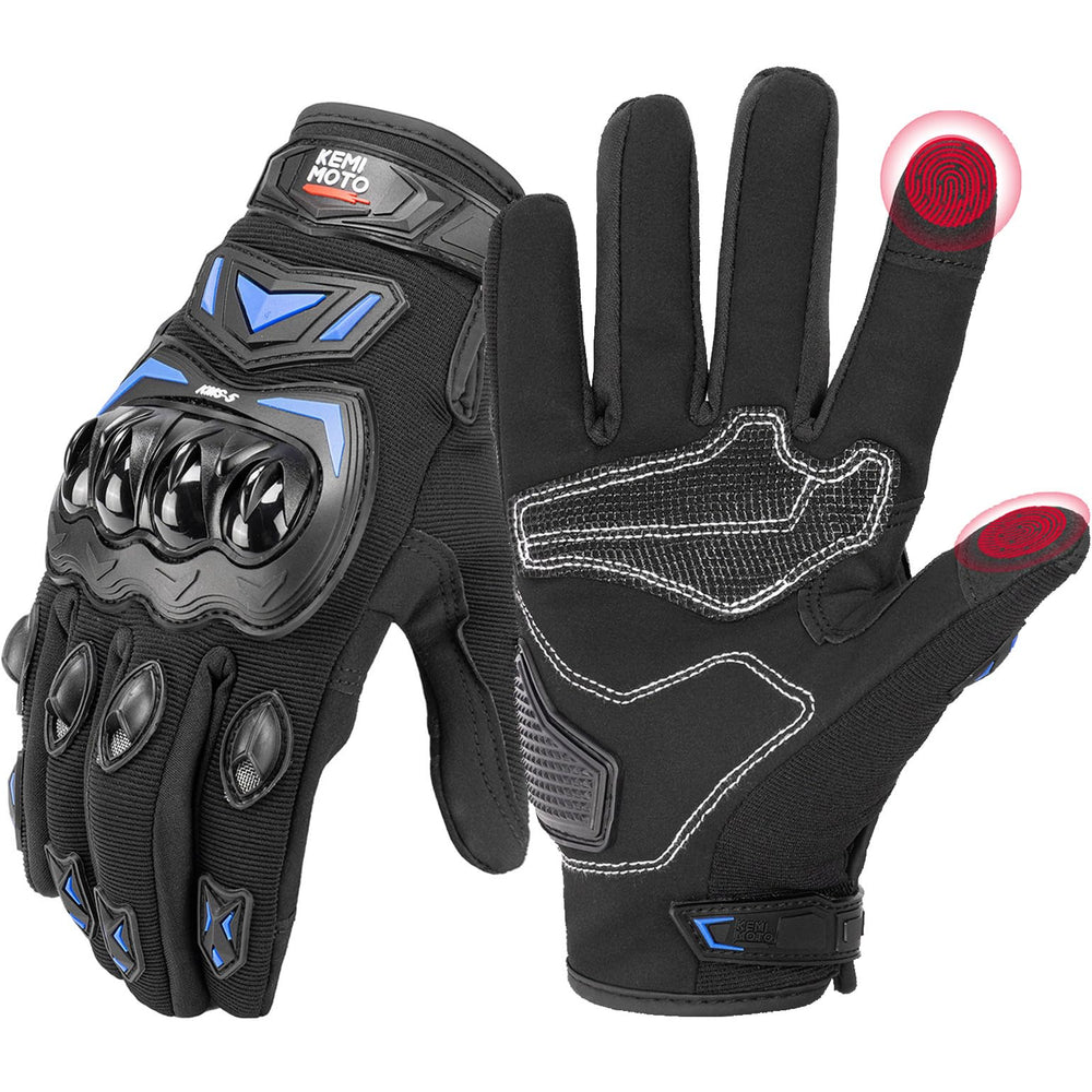 KEMIMOTO front view of gloves showing fit and cuff comfort