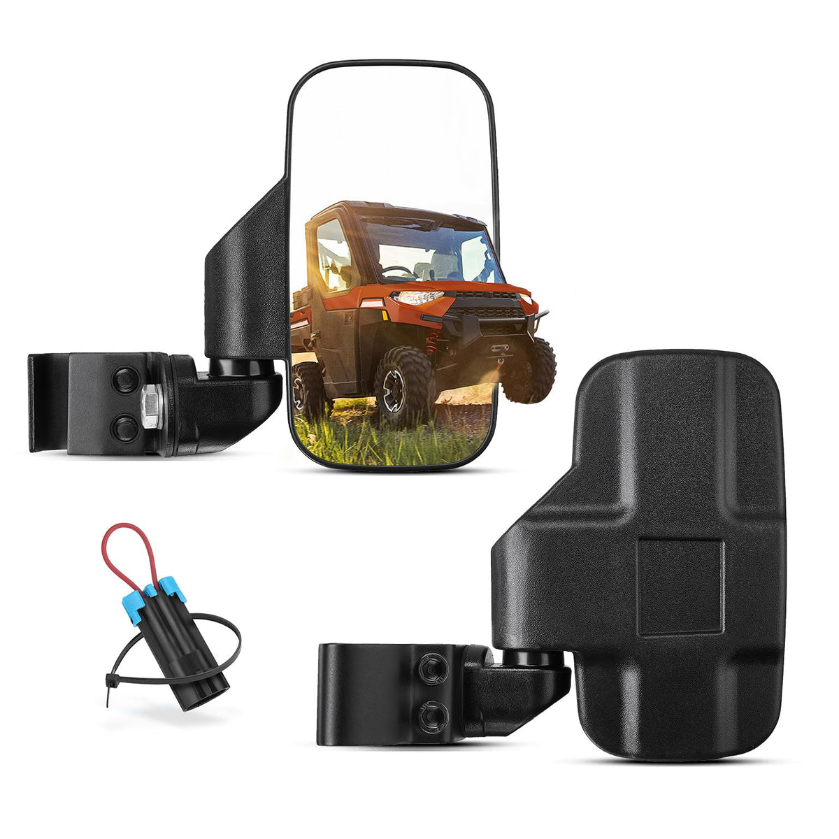KEMIMOTO front packaging showing mirror pair and mounting brackets for easy install