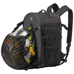 KEMIMOTO front view of backpack showing silhouette and storage benefits
