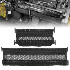 KEMIMOTO front view installed on Can-Am Defender dash showing secure storage benefit