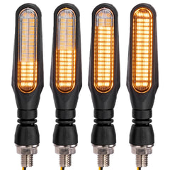 KEMIMOTO front view of four LED turn signals showing compact design and visibility