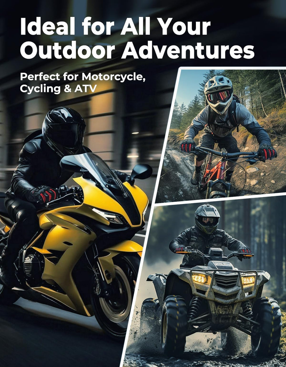 KEMIMOTO gloves on rider in action demonstrating grip and handlebar control