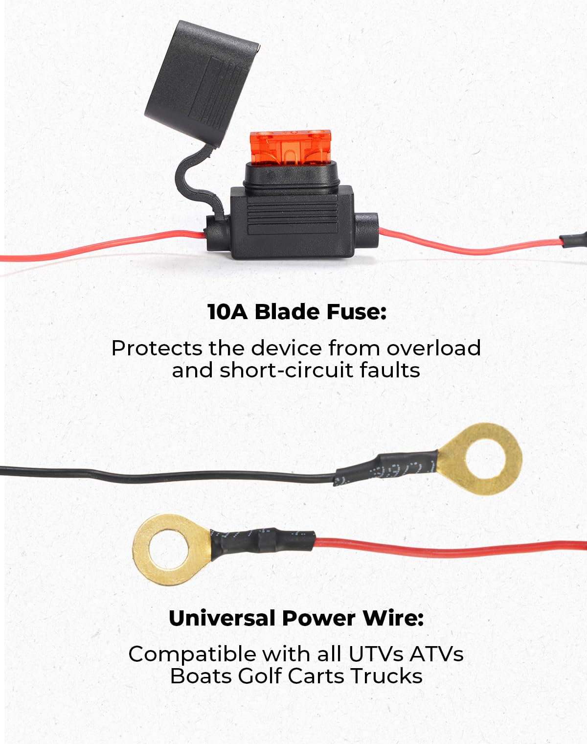 KEMIMOTO harness routed under hood showing neat wiring and battery isolation advantage