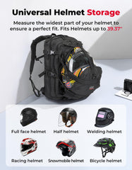 KEMIMOTO helmet compartment open with helmet inside for secure protection