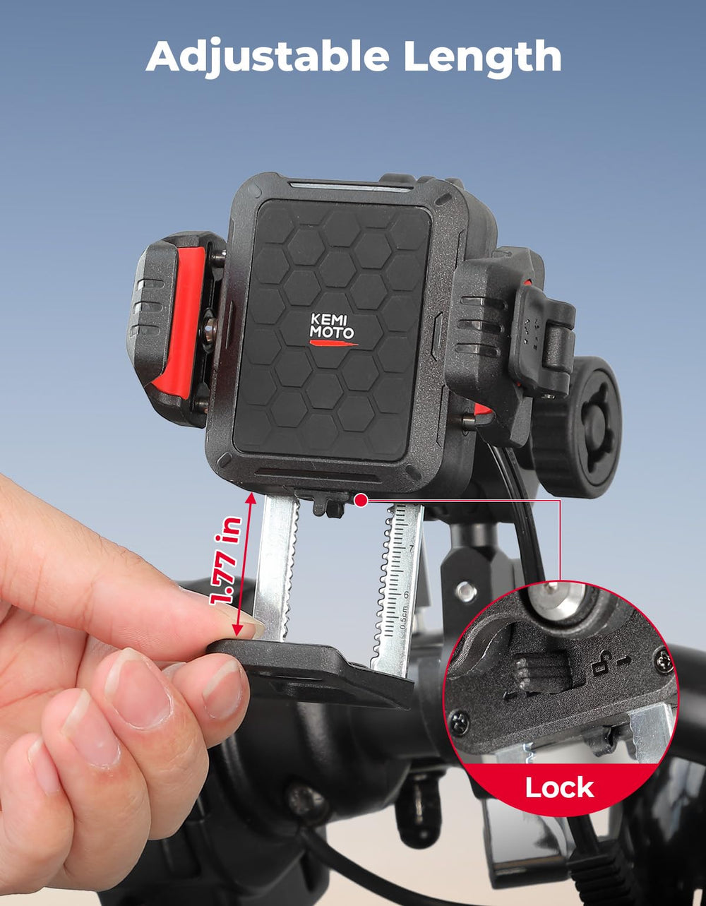 KEMIMOTO mounted with action camera attached for ride recording