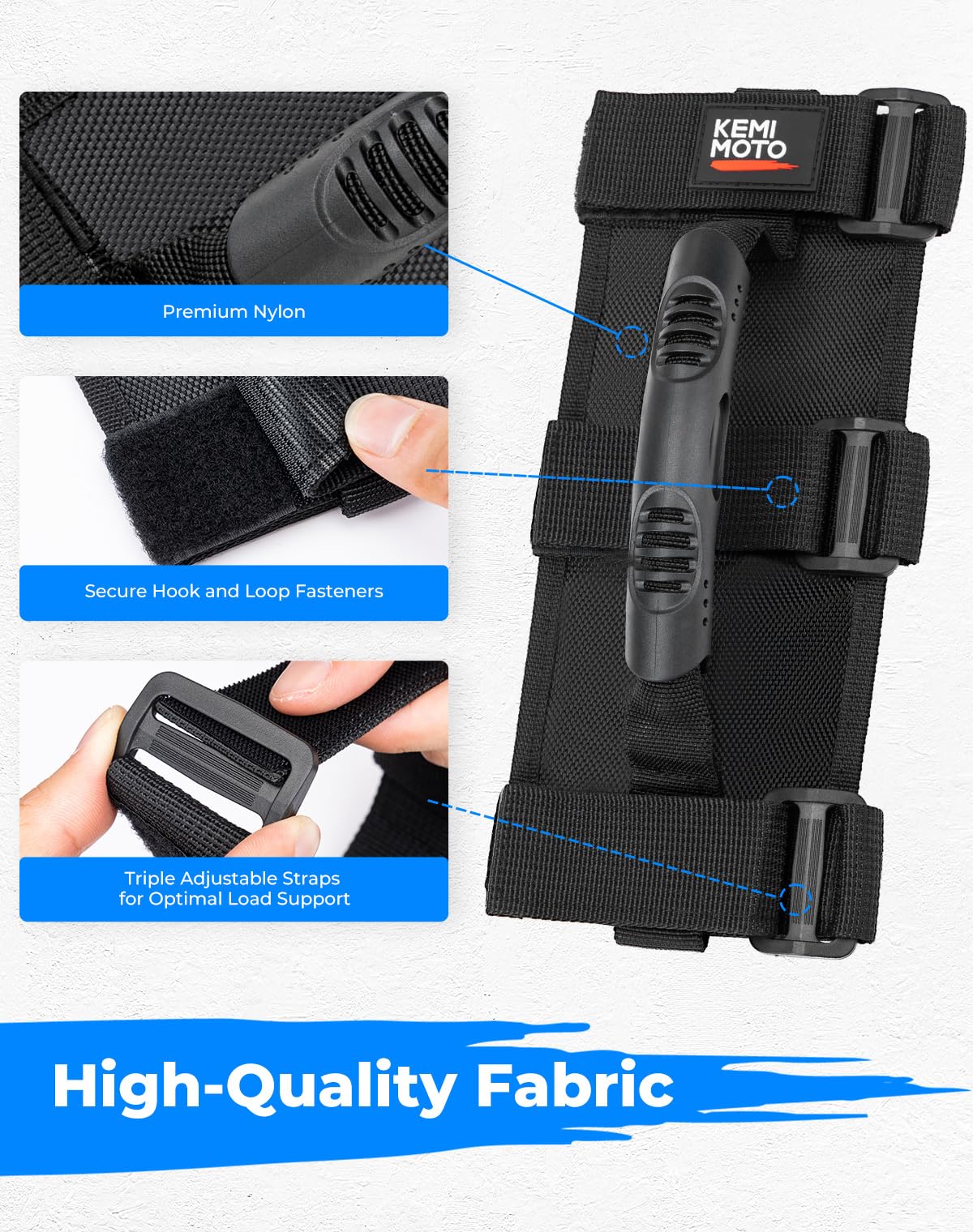 KEMIMOTO passenger holding handle for improved stability on rough trails