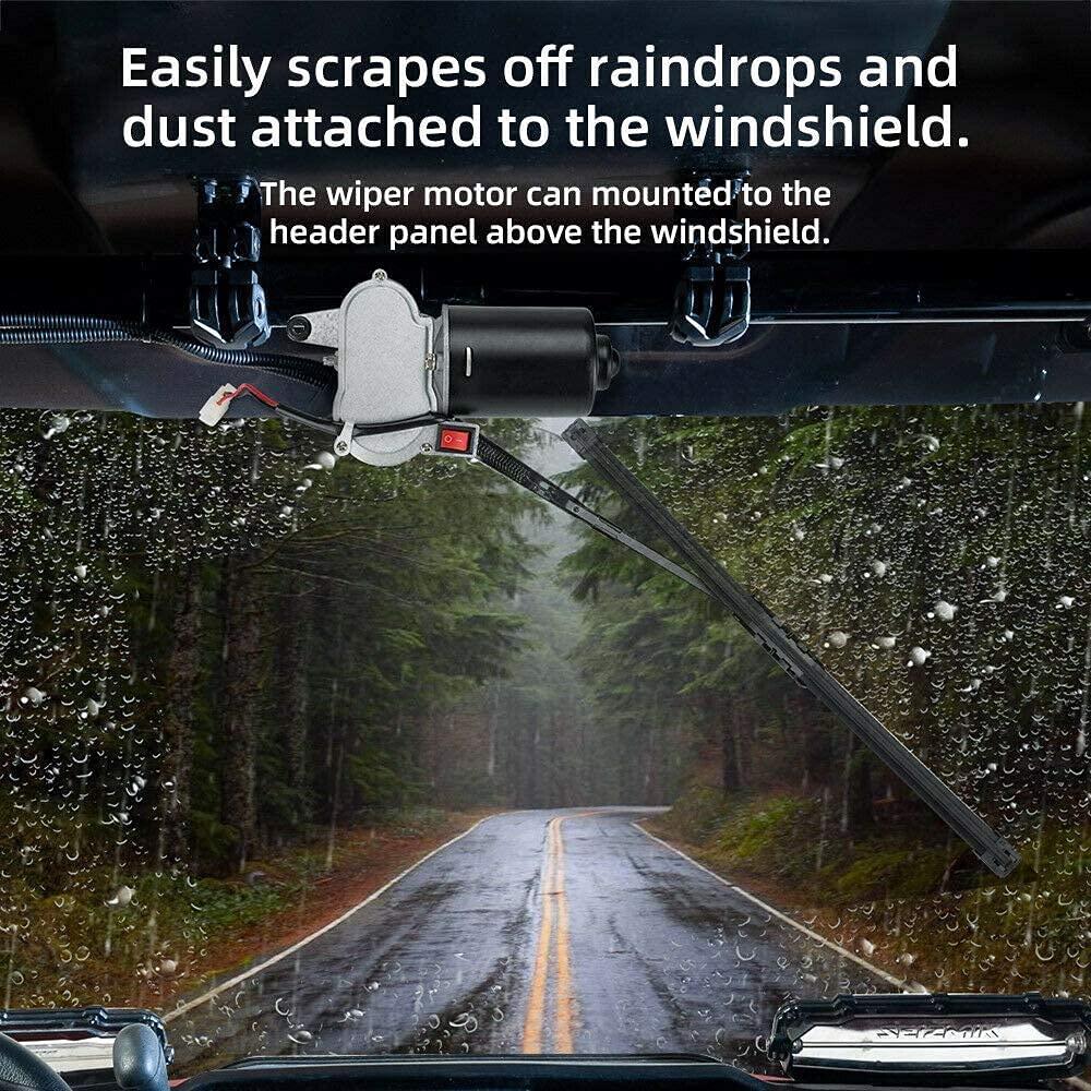 KEMIMOTO wiper mounted at windshield corner, shows alternative mounting flexibility