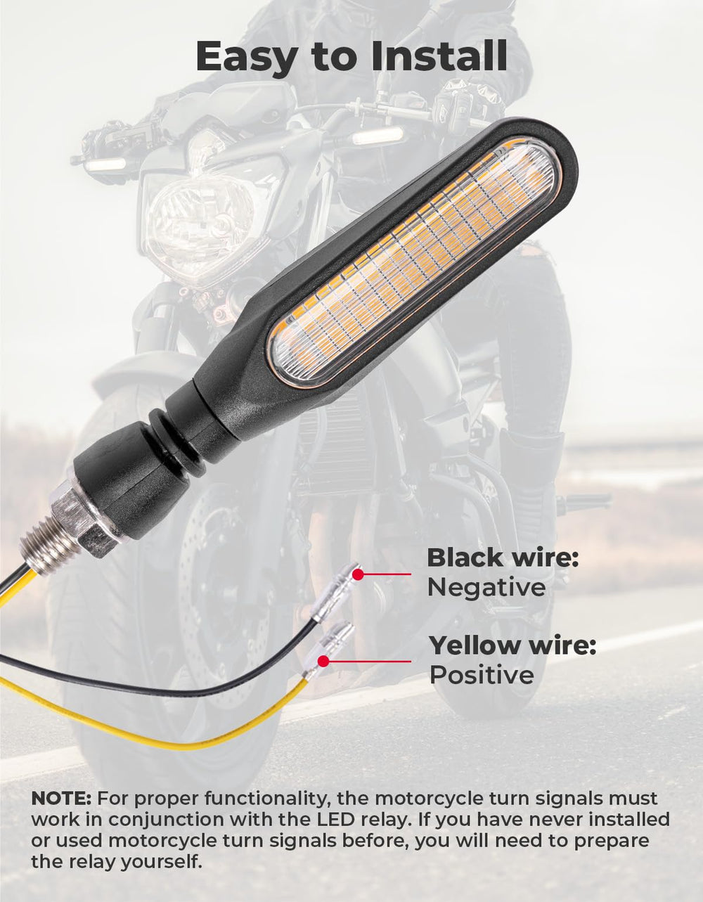 KEMIMOTO installed on cruiser demonstrating stylish look and improved signaling