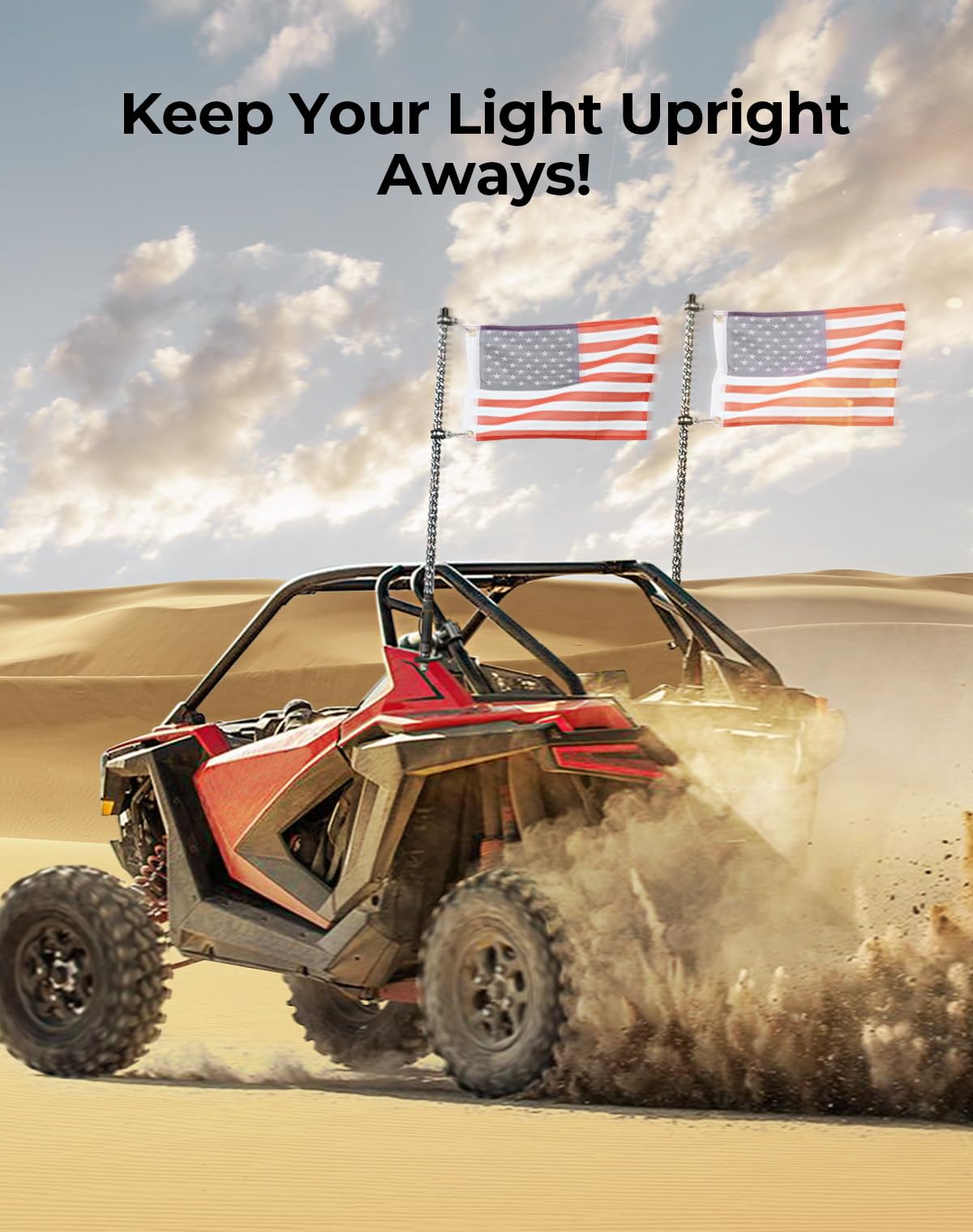 KEMIMOTO lifestyle dune trail visibility image showing improved safety and presence benefit