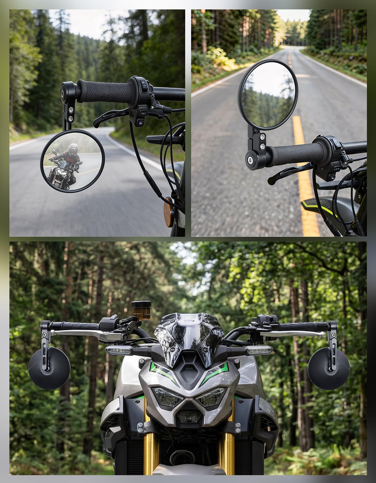KEMIMOTO lifestyle image rider checking traffic for safer lane changes and confidence