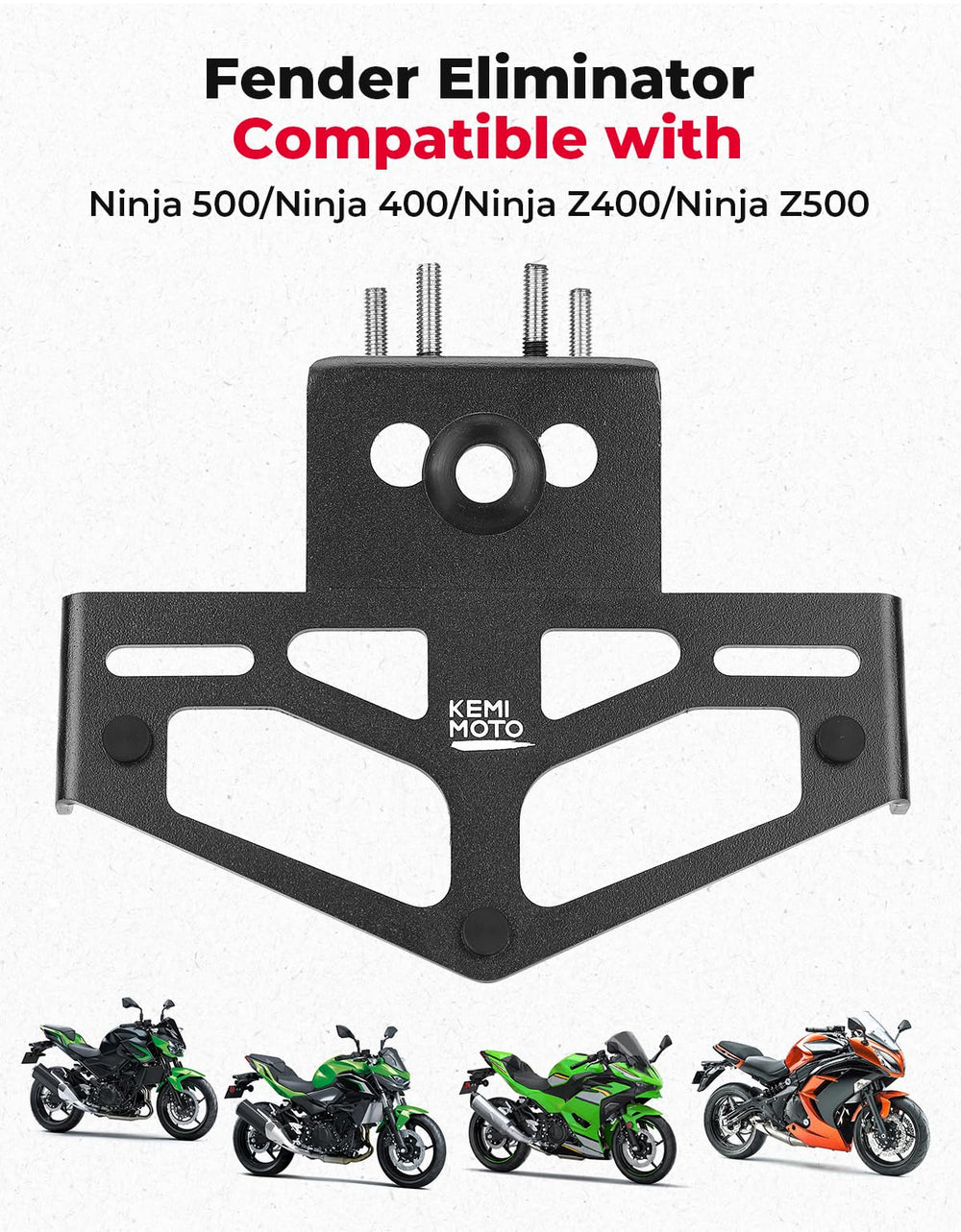 KEMIMOTO lifestyle shot of Ninja 500 with eliminator highlighting sleeker rear look