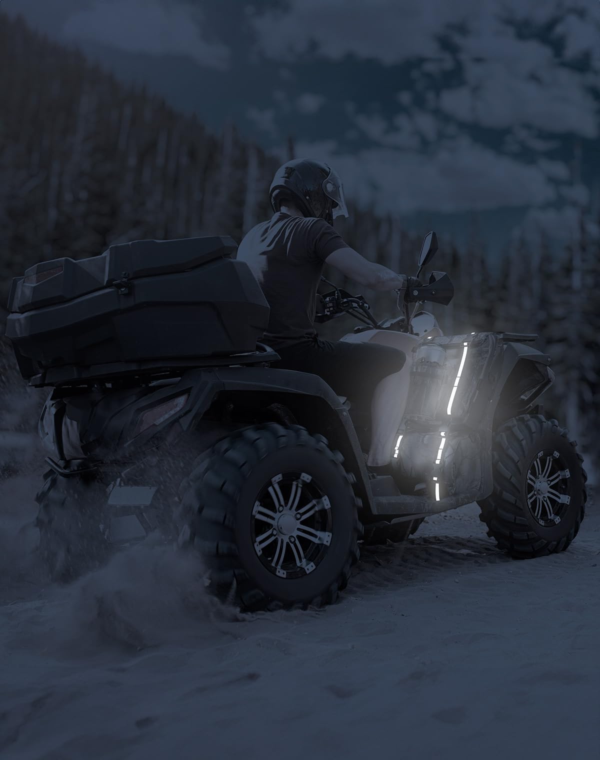 KEMIMOTO lifestyle shot on trail illustrating practical use and camo styling