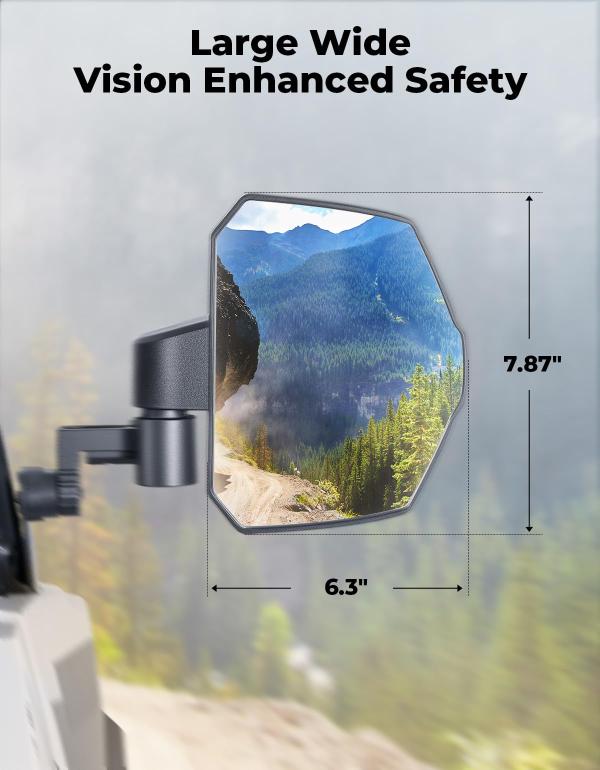 KEMIMOTO mirror folded inward demonstrating break-away protection to prevent damage